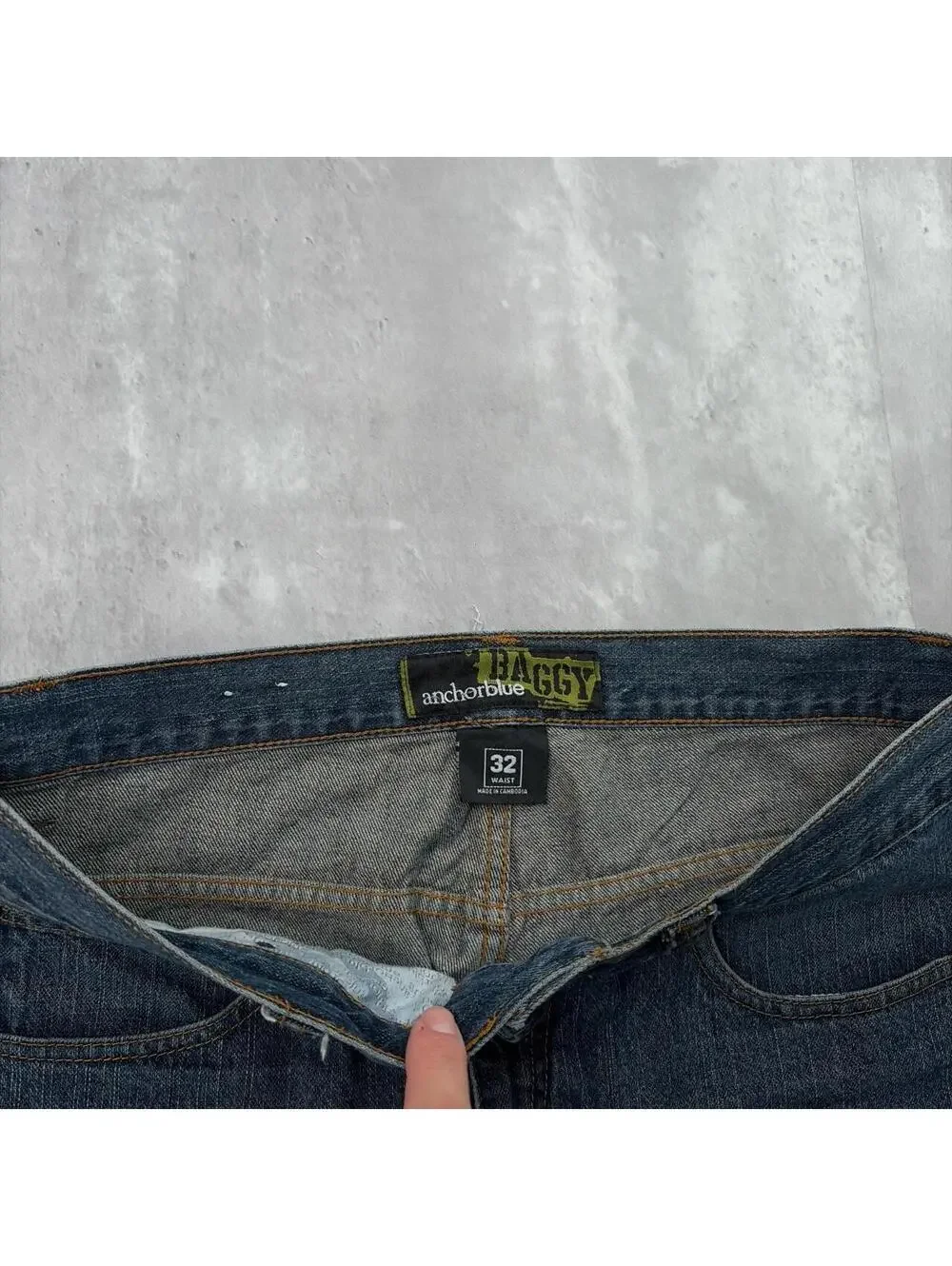 Y2K Dark Wash Anchor Blue Grunge Baggy Skater Denim Jorts